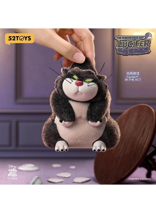 52TOYS صندوق مفاجآت: دمية لوسيفر "القط المشاغب" من فيلم ديزني، قطعة واحدة عشوائية، مجسم بملمس فرو قط حقيقي - Image 3